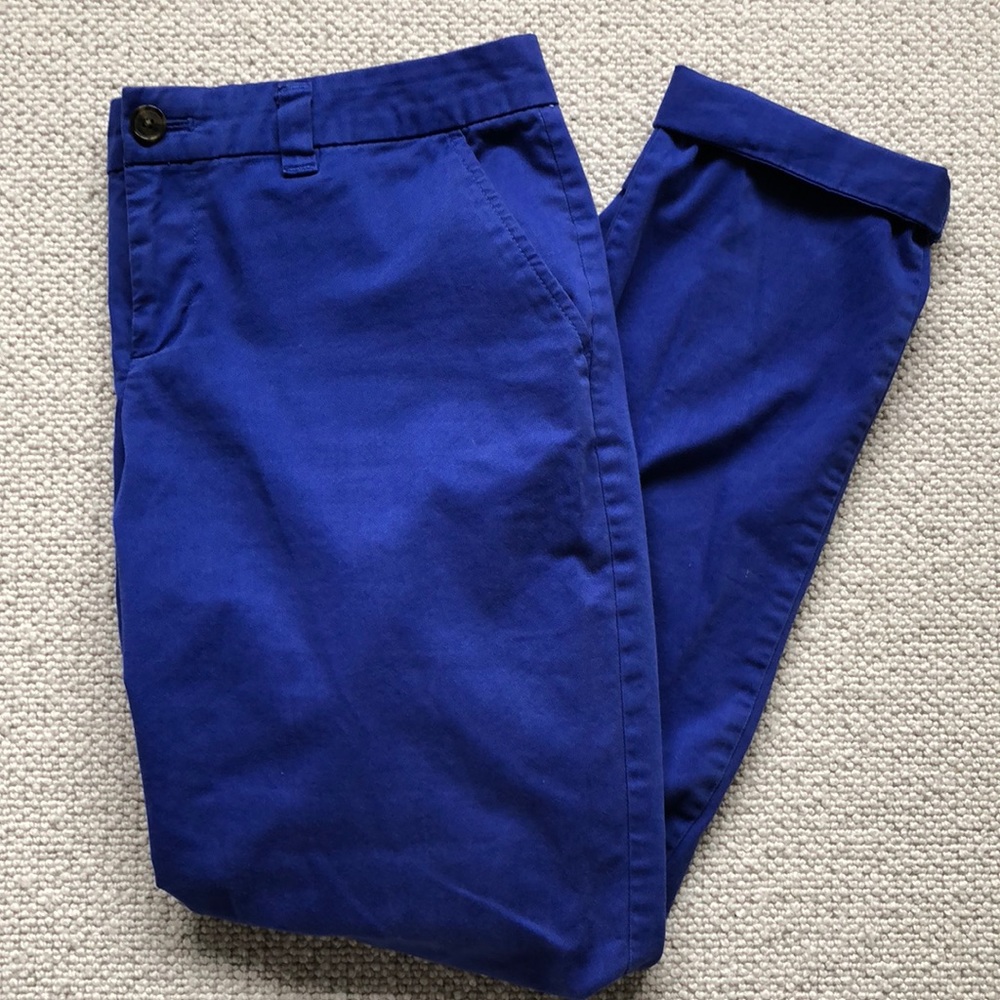 Broken in straight legged khakis